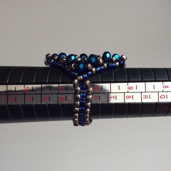 HANDMADE RING SIZE 10 COLOR BLUE AND SILVER - Picture 5 of 5